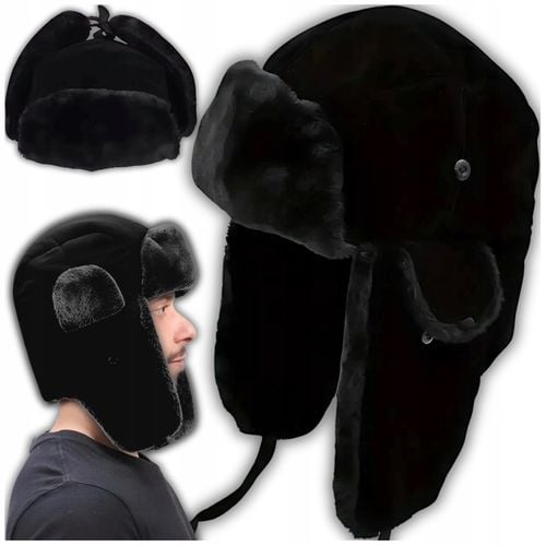 CZAPKA ZIMOWA MĘSKA CIEPŁA Z FUTERKIEM NA ZIMĘ NAUSZNIKI USZATKA na Arena.pl