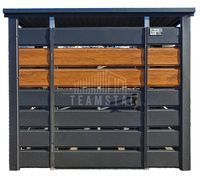 Wiata śmietnikowa 1,5x0,7m Antracyt + jasny orzech - spad w tył TS1106