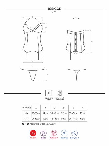 Bielizna-838-Cor-3 Gorset I Stringi  S/M zdjęcie 7
