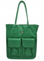 Laura Biaggi - pojemna torebka shopper dwie kieszenie zielony AB319