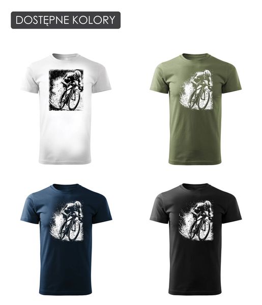 Koszulka z kolarzem kolarz kolarska dla rowerzysty z kolarką rowerem męska czarna REGULAR M zdjęcie 3