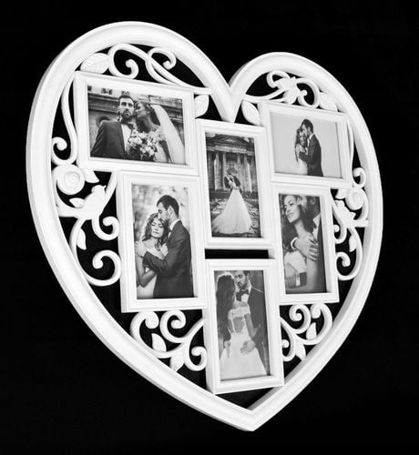 MULTI RAMKA BIAŁA 3D NA ZDJĘCIA ZDJĘCIE 10x15 ŚLUB FOTO SERCE DUŻE 58 na Arena.pl
