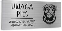 Tabliczka dibond uwaga pies Rottweiler 20x10 cm z NADRUKIEM UV