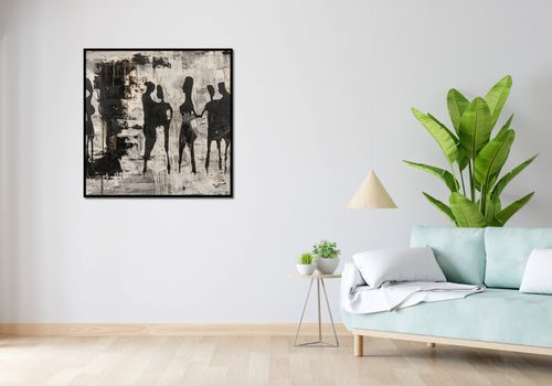 Plakat 90x90cm Szarzy Ludzie na Arena.pl