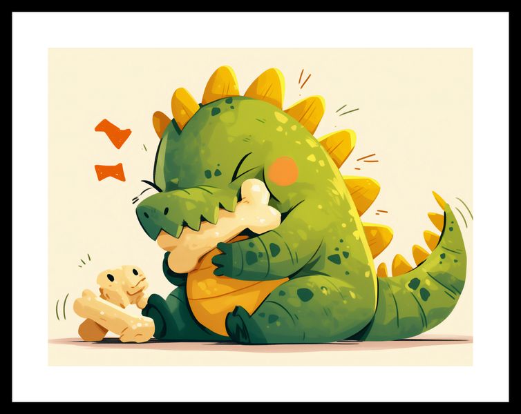 Plakat 40x30cm Uroczy Dinozaur zdjęcie 3