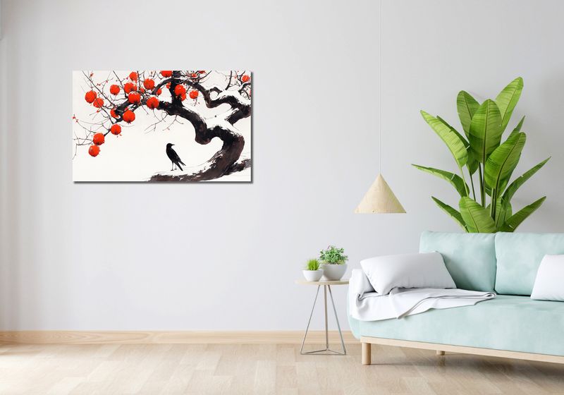 Obraz 100x60cm Kruk przy Drzewie zdjęcie 2