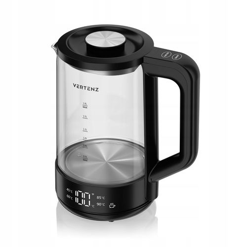 Czajnik Elektryczny LED SMART 2000W Szklany 1,7L Technologia WARM Czarny na Arena.pl