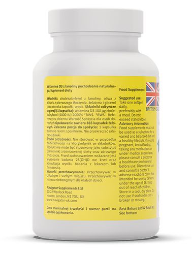 NAVIGATOR Witamina D3 4000 IU 365 kaps. na Arena.pl