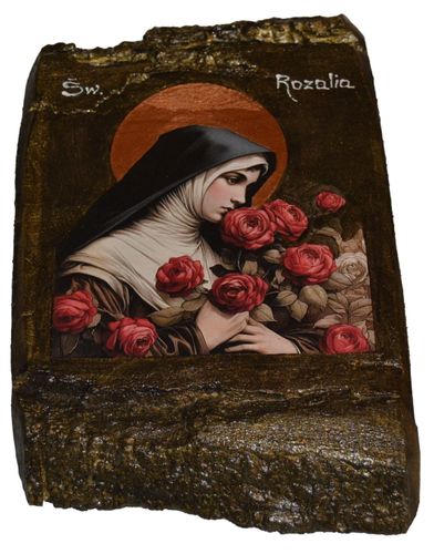 Ikona Święta Rozalia patronka chroniąca od zarazy i chorób zakaźnych na Arena.pl