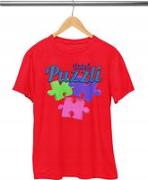 KOSZULKA DZIECIĘCA T-SHIRT - DZIEŃ PUZZLI PUZZLE NIETYPOWE DNI - XS 110-116