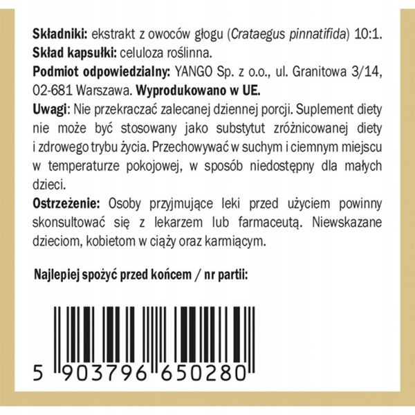 YANGO GŁÓG 90K TRAWIENIE KRĄŻENIE KREW TKANKI zdjęcie 3