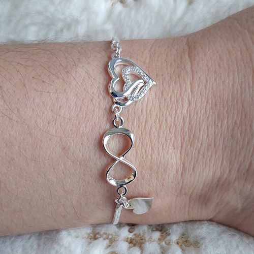 Bransoletka srebrna damska Serce Nieskończoność na Arena.pl