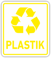 PLASTIK - Naklejka na kosz segregacja śmieci odpadów 15 cm