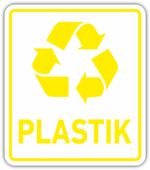 PLASTIK - Naklejka na kosz segregacja śmieci odpadów 15 cm