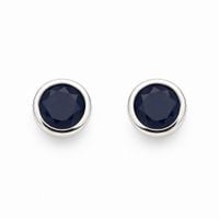 srebrne kolczyki z naturalnymi szafirami - kds4394s