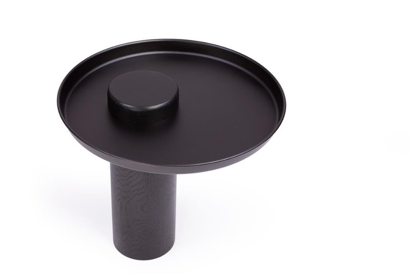 Stolik TYK 500 dąb czarny, czarny blat zdjęcie 3