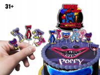 TOPPERY NA TORT (10szt) + duży TOPPER Najlepszego - HUGGY WUGGY