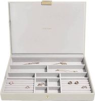 Szkatułka na biżuterię Stackers supersize jasnobeżowa z pokrywką