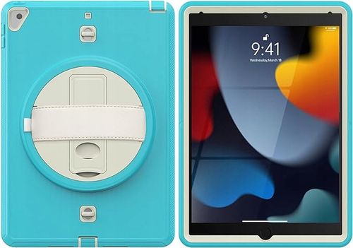 Etui do iPad 9/8/7 10.2" z Podstawką i Paskiem na Ramię Niebieskie na Arena.pl