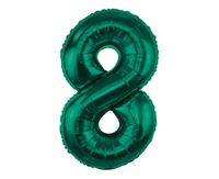 Balon foliowy cyfra 8 butelkowy zielony 85cm urodziny las leśne przyjęcie