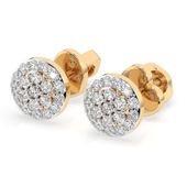 kolczyki z żółtego srebra 925 z diamentem (brylantem) 0,3 ct lab
