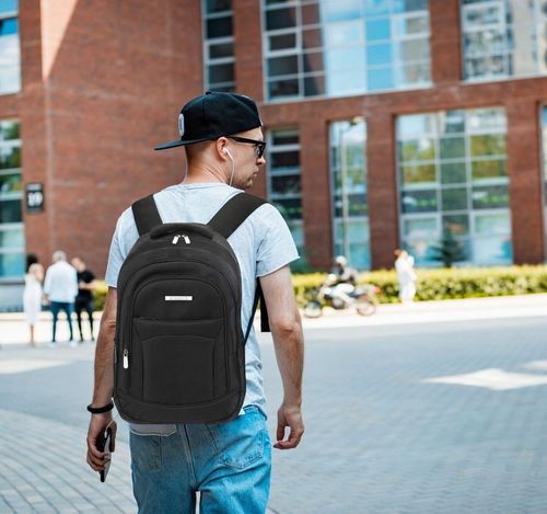 Plecak męski do pracy na laptopa szkolny młodzieżowy pojemny czarny na Arena.pl