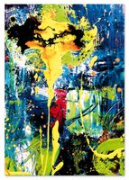 Plakat abstrakcja rozlana farba 50x70 cm