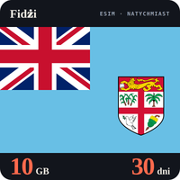 Karta eSIM Internet Fidżi 10 GB na 30 dni - bez rejestracji
