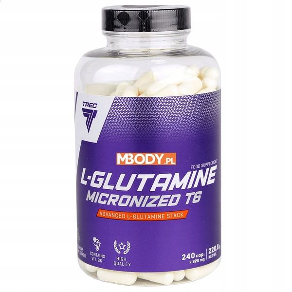 TREC L-GLUTAMINE MICRONIZED T6 240CA REGENERACJA zdjęcie 4