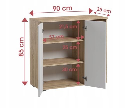 Szafka Szuflady Półki Pojemna Do Salonu Sypialni Sofi Sonoma Biały Mat na Arena.pl