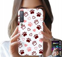 ETUI DO SAMSUNG A7 2018 - PSIE ŁAPKI NA BIAŁYM TLE, PIES, KOT, MIŚ