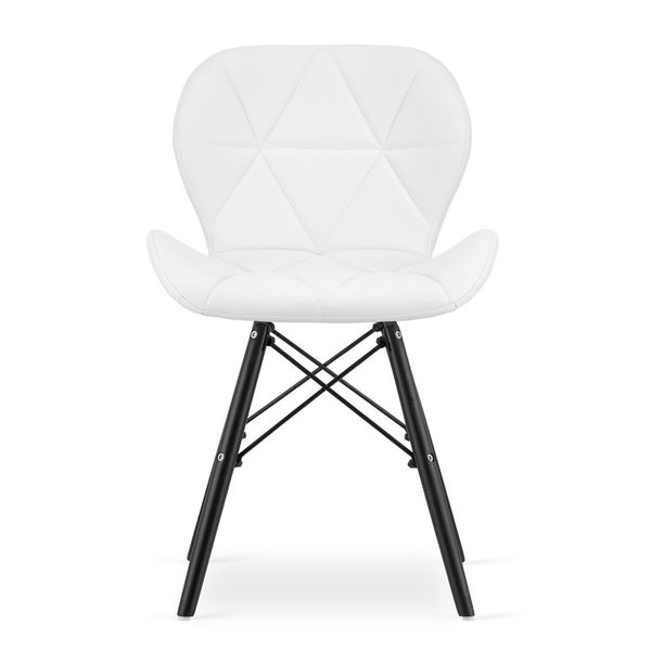 Krzesło LAGO ekoskóra - białe / nogi czarne x 3 zdjęcie 9
