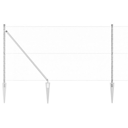 Ogrodzenie z słupkami Srebrny 1.2 x 100 m Stal pokryta PCV na Arena.pl