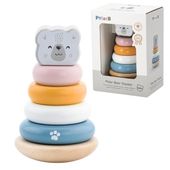 Drewniana Piramidka edukacyjna - Miś Polarny