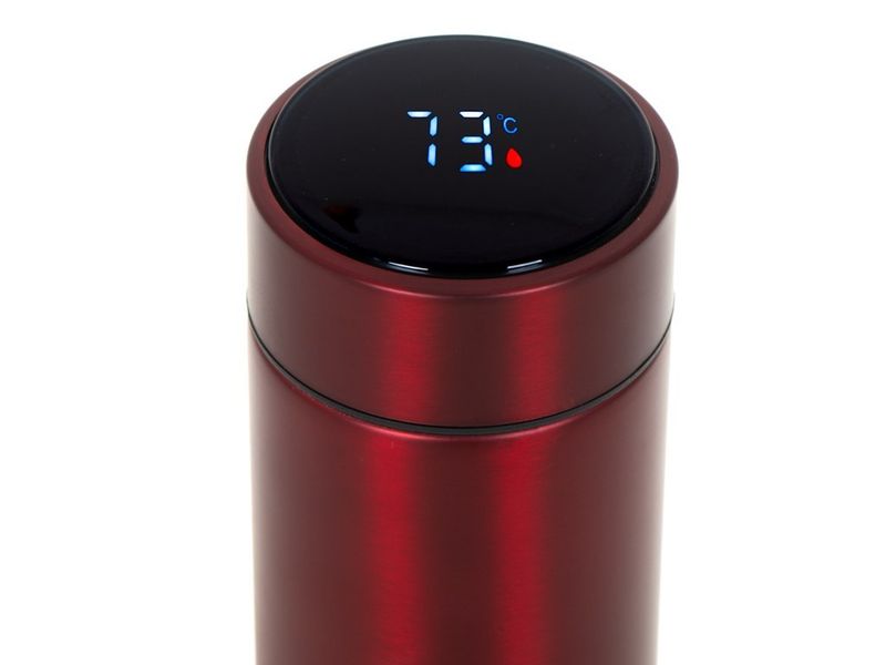 Kubek termiczny termos smart LED 500ml bordowy zdjęcie 3