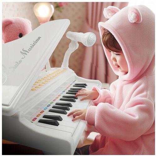 PIANINO ORGANY KEYBOARD DLA DZIECI KRZESEŁKO MIKROFON KARAOKE TRZY KOLORY na Arena.pl