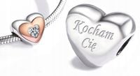 Charms Zawieszka Serce Kocham Cię Srebro Charms + Pandora Miarka Jubilerska