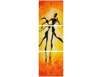 90X30CM AFRYKAŃSCY TANCERZE TRÓJ OBRAZ DRUK