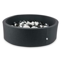 Suchy basen grafitowy 130x40 z piłeczkami 700 sztuk (białe, grafitowe, czarne, białe sweterkowe)