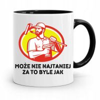 Kubek Czarny Budowlańca Majstra Fachowca Prezent Z Nadrukiem Ze Zdjęciem