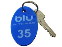 Brelok z plexi kolor niebieski 3x6 cm, grubość 3mm - 50szt.