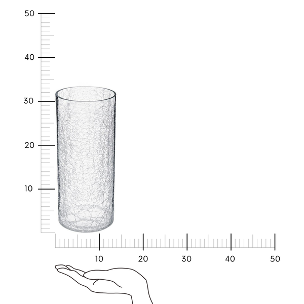 Wazon Craquele 30 cm transparentny zdjęcie 2