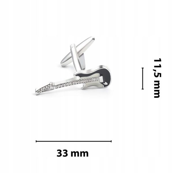 Spinki Do Mankietów Koszuli Dla Gitarzysty Gitara zdjęcie 3