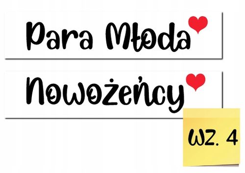 Ślubne TABLICE tablica ślubna na ślub na samochód 2 szt. NIEPRZEMAKALNE na Arena.pl