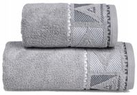 Ręcznik Yolo 50x90 Greno stalowy szary geometryczny trójkąty