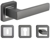 KLAMKA DRZWIOWA TREND KOLOR GRAFIT KOMPLET ROZET