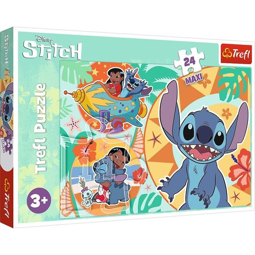 Puzzle 24 elementy Maxi Wesoły dzień Lilo i Stitch na Arena.pl