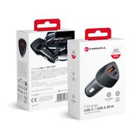 Ładowarka Forcell F-Energy Carbon USB C + USB QC3.0 PD 3A 38W  czarna