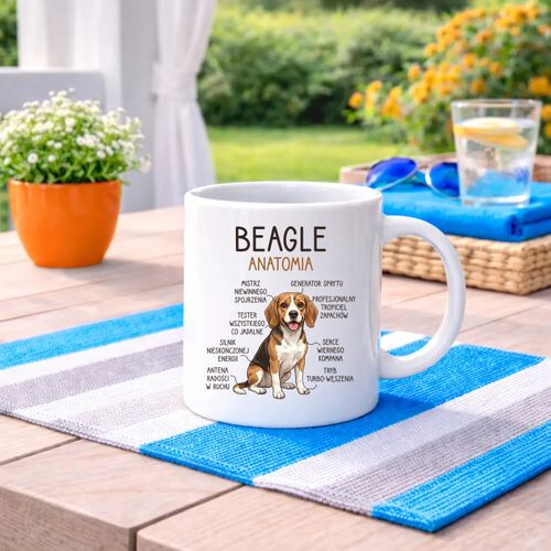Beagle - anatomia - kubek na prezent na Arena.pl