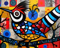 Plakat 76x60,5cm Ptak Na Wznak